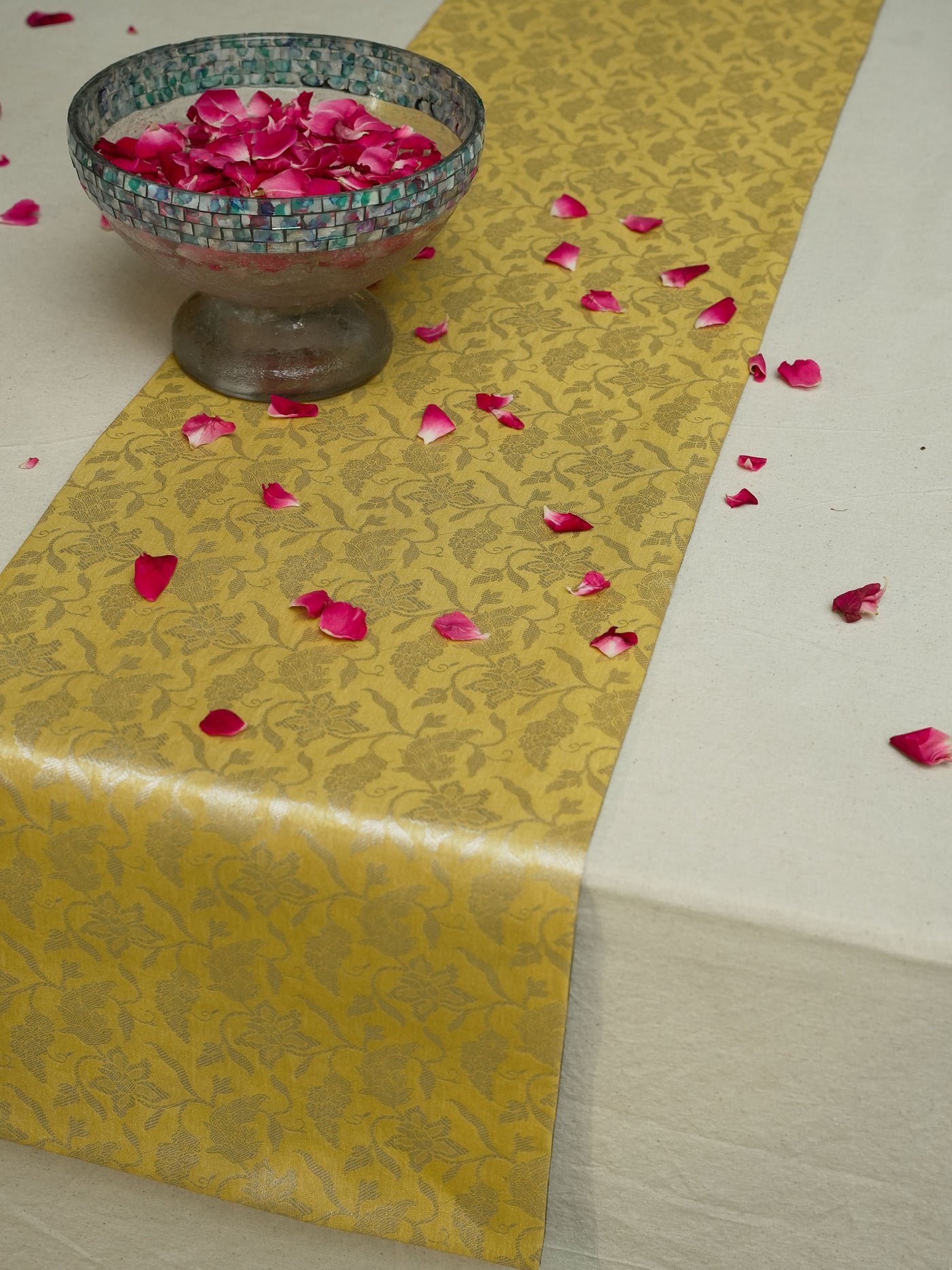 Yellow Jacquard Table Runner