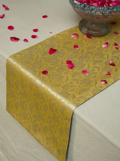 Yellow Jacquard Table Runner