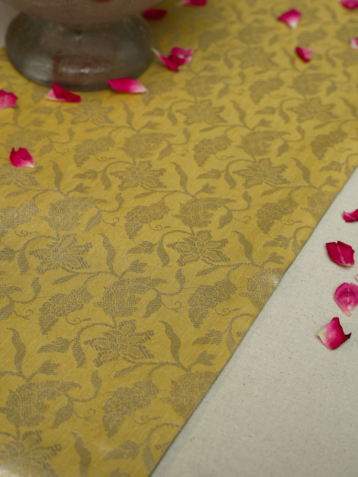 Yellow Jacquard Table Runner