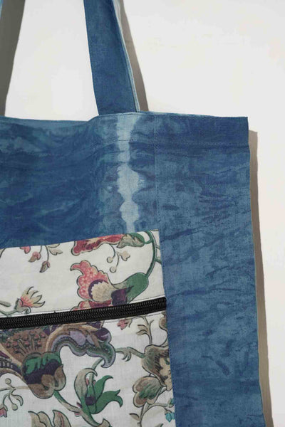 Cerulean Splash Blue Tie-Dye Tote Bag