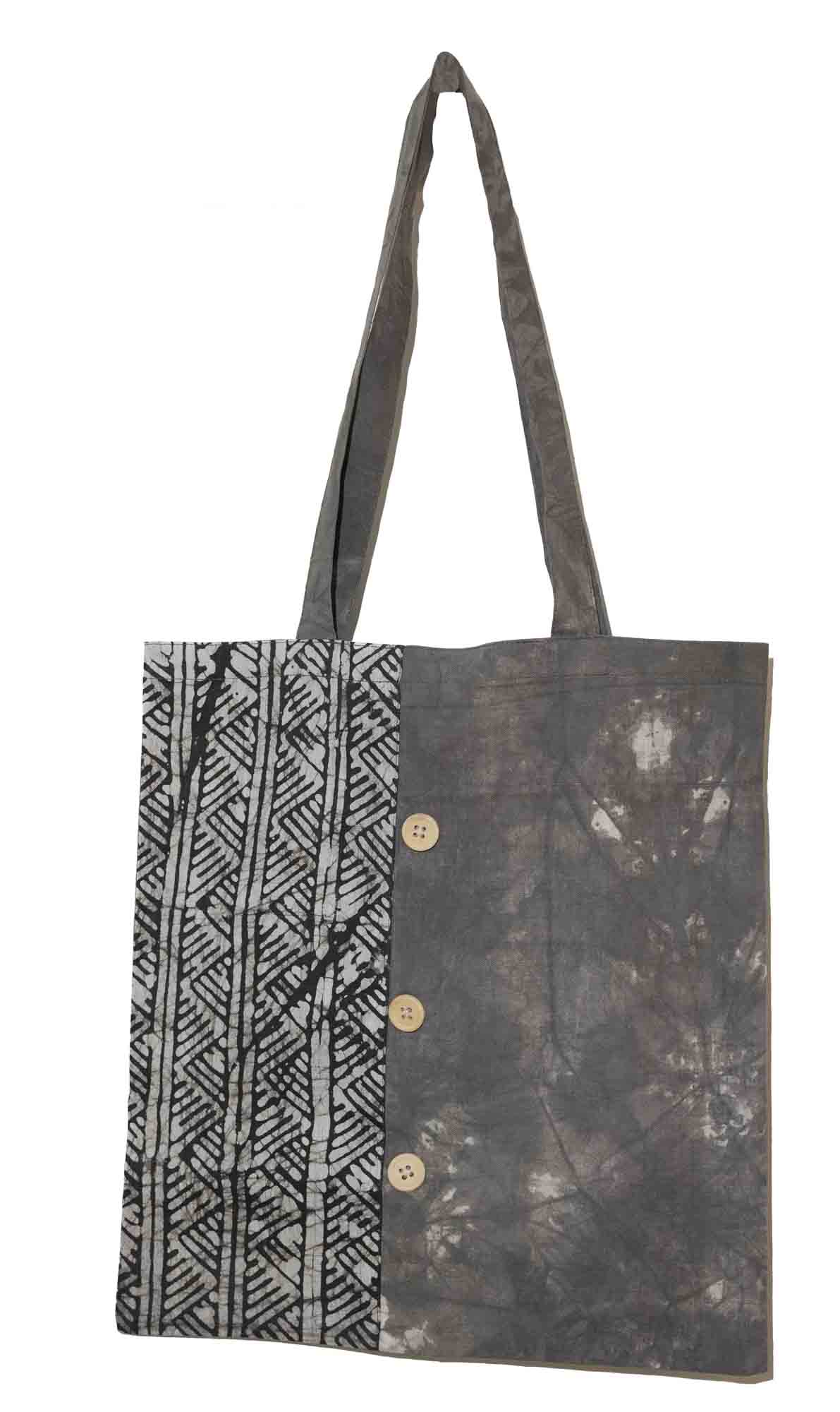 Midnight Marble Black Tie-Dye Tote Bag