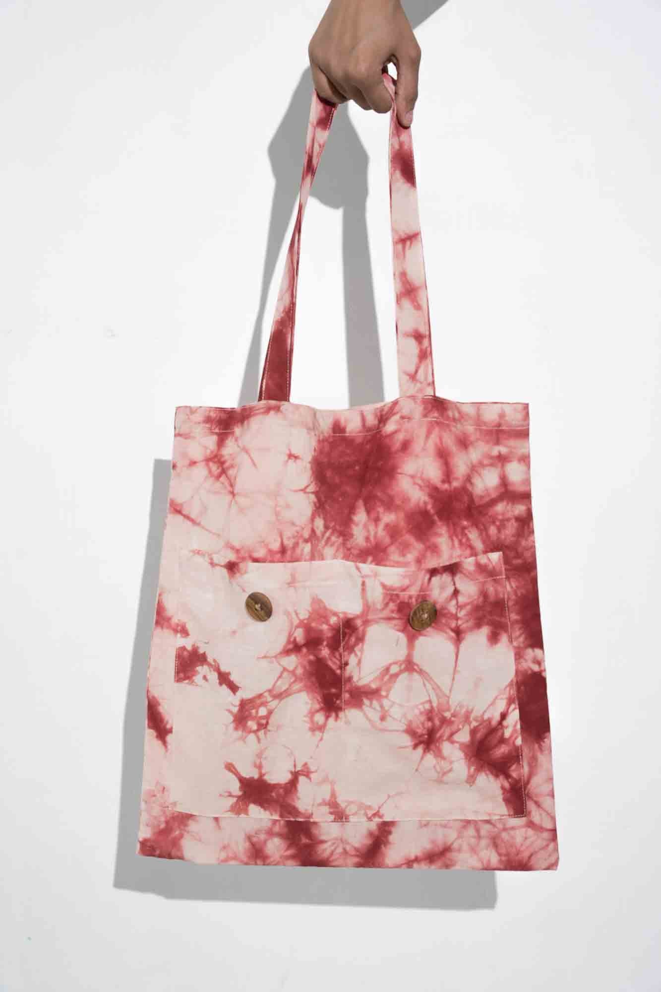 Earthy Elegance Brown Tie-Dye Tote Bag