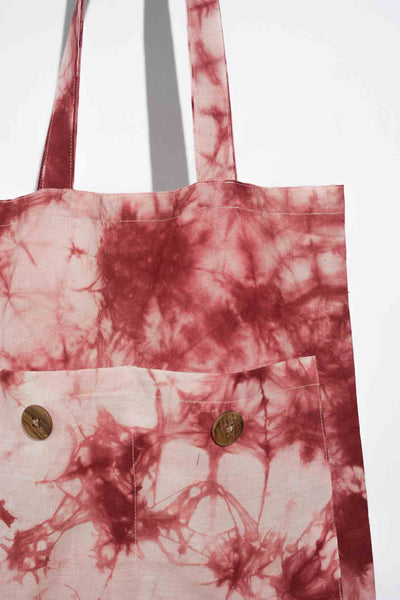 Earthy Elegance Brown Tie-Dye Tote Bag