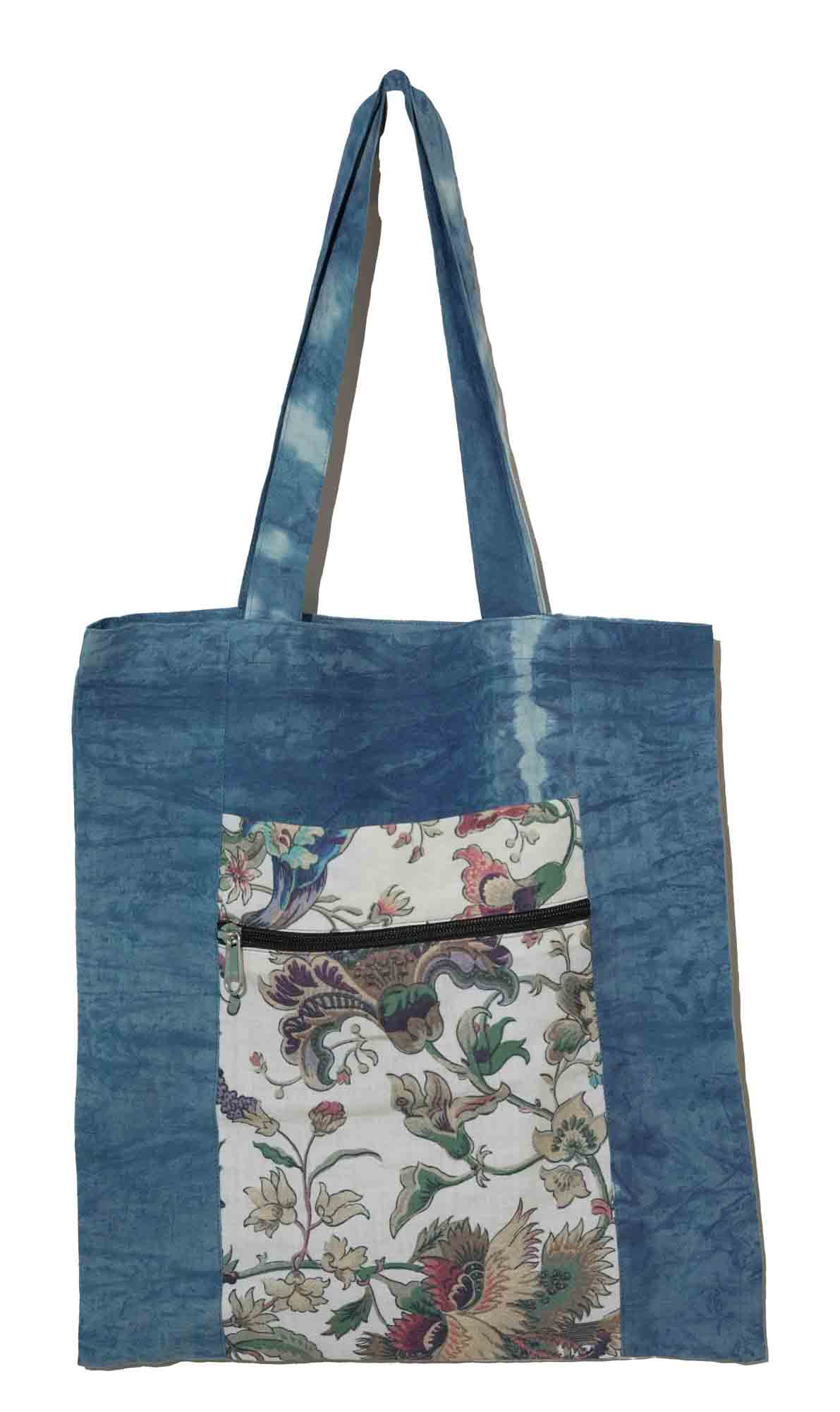 Cerulean Splash Blue Tie-Dye Tote Bag